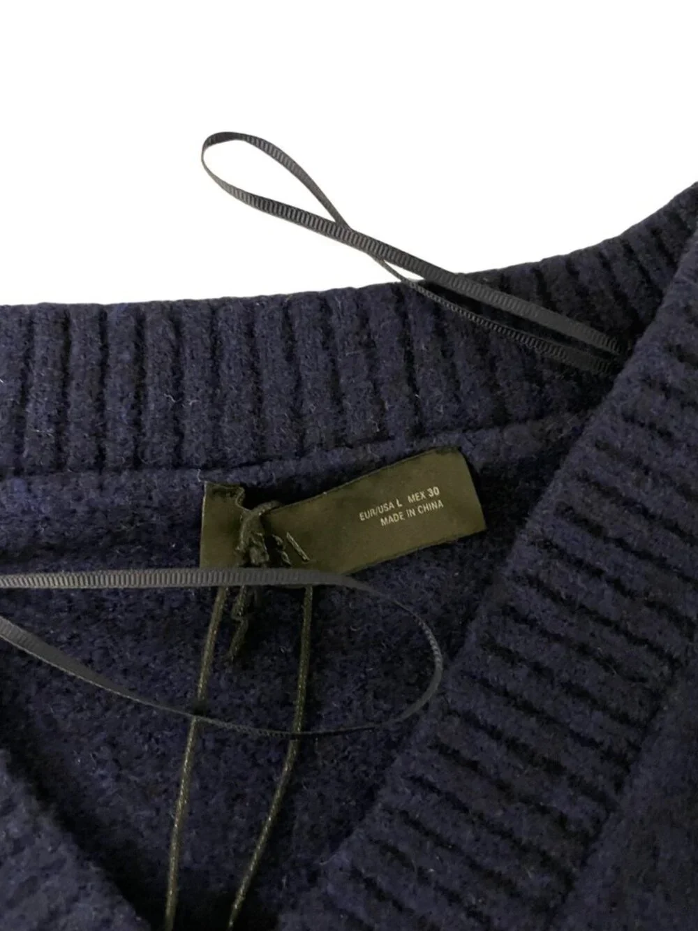 Zara Womens Sweater Large Knitwear Navy Blue Long Sleeve Pullover 2142/162 NWT - Picture 5 of 14